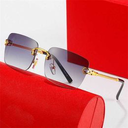 50% OFF Wholesale of for men and women New frameless Fried Dough Twists metal leg sunglasses Fashion personality optical frame 0248