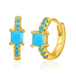 Boho Vintage Turquoise Hoop Earrings Women Elegant Fashion Banquet Party Wedding Jewelry Accessory Anniversary Gift