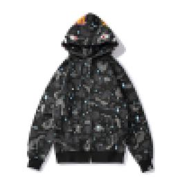 Bathing Ape New Autumn Starry Shark Night Light Thin Coat Men's Casual Camo Hooded Sweater Bathing Ape Hooded Jacket