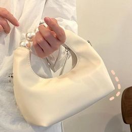 Evening Bags Pearl Handle Shoulder Bag For Women Fashion Female Small Tote Purse Crossbody Solid Colour Ladies Party Clutch Handbags