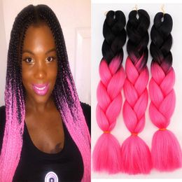 Crochet Box Braids Hair for Black Women 24 Inch Pre-looped Ombre Blue Crochet Braiding Hair Synthetic Goddess Hair Extensions J2