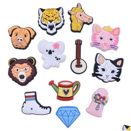 Shoe Parts Accessories Cartoon Animal Buckle For Clog Charms Buttons Charm Drop Delivery Series Randomly