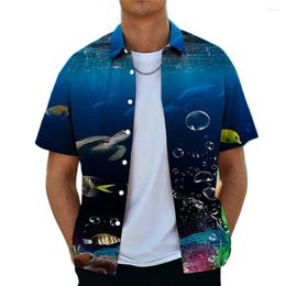 Men's Casual Shirts Men Shirt Short Sleeve For Summer Oversized Print Tops Beach Aloha T-shirts Blouse 3D Ropa Para Hombre Tees