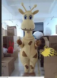 Yellow Giraffe Mascot Costumes Cartoon Character Outfit Suit Xmas Outdoor Party Outfit Adult Size Promotional Advertising Clothings