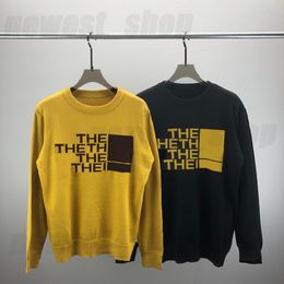 designer mens Sweaters jacquard letter block THE clothing pullover sweatshirt geometry patchwork Colour fashion yellow black woollen woolly jumper