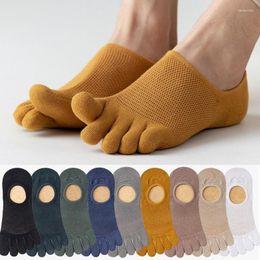 Men's Socks Fashion Five Finger Short Sleeve Invisible Split Toe Elastic Thin Breathable Sweat-absorbing