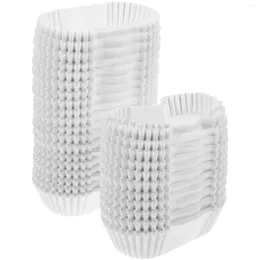 Disposable Cups Straws 1000Pcs Mini Saucepan Oval Cake Paper Cup Tray Shape Liners Loaf Bread Grease Proof Cupcake For Muffins