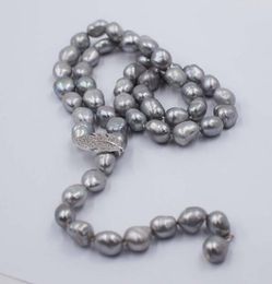 Pendant Necklaces Freshwater Pearl Neck Grey Black Baroque 9-13mm Wholesale Beads Nature 26inch FPPJ