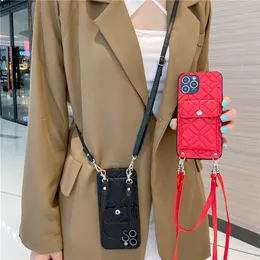 Luxury Crossbody Geometric Print Vogue Phone Case for iPhone 14 13 12 11 Pro Max Samsung Galaxy S23 Ultra S22 Plus S21 A14 5G A34 A54 Card Slot Leather Wallet Back Cover