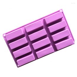Baking Moulds 12 Small Rectangular Silicone Soap Moulds XG223