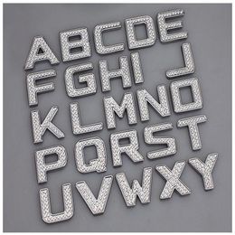 DIY Luxury Crystal Diamond Metal Numbers Letters 3D Car Stickers Decoration Accessories Forbmw Vw Golf 4 5 62794