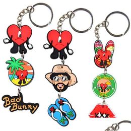 Shoe Parts Accessories Wholesale Soft Pvc Pendant Keychain Bad Bunny Clog Charms Jibitz Cute Decoration Key Chain Favours G Series Randomly