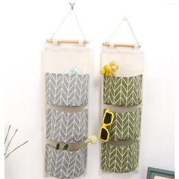 Storage Bags 3 Grids Wall Hanging Bag Stationery Type Toy Home Textile Organizer