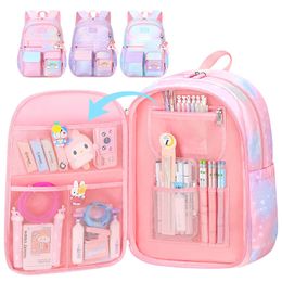 School Bags Primary School Backpack Cute Colorful Bags for Girls Princess School Bags Waterproof Children Rainbow Series Schoolbags 230729