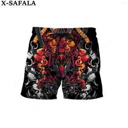 Men's Shorts Japanese Red Ghost Hell Customized Unisex 3D Printing Summer Beach Holiday Half Pants Swimming