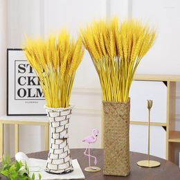Decorative Flowers 50pcs Real Dried Wheat Stalks Golden Natural Ears Fall Artifical Flower Bouquet For Home Farmhouse Wedding Party