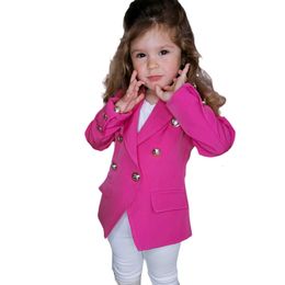 Джакеты осень зимняя одежда Детская девочка Blazer Coats Длинная рукава детская одежда для детей пуговица Blazers Overwear 10y 230728