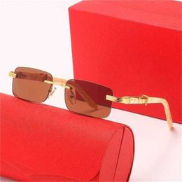 50% OFF Sunglasses 2023 men's and women's new frameless square sheet spring leg fashion glassesKajia New