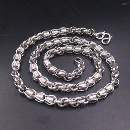 Chains Solid 925 Sterling Silver Necklace 6mm Unique Rolo Link Chain For Men 21.6"