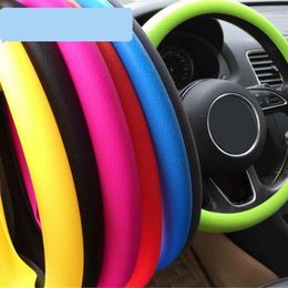 32cm Universal Car Steering Wheel Cover decoration antislip breathable fashion silicone elastic candy color248l