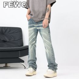 Mens Jeans FEWQ Wornout Mens Tie Dyed Jeans Vintage Male High Street Denim Trousers Straight Pants Hip Hop Niche Design Trendy 24B2844 230729