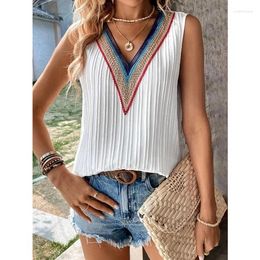 Women's Blouses Fashion V-neck Lace Office Women Tops And 2023 Summer White Casual Sleeveless Tank Top Femme Blouse Shirts