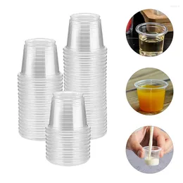 Disposable Cups Straws 200 Pcs Glass Small Plastic Cup Clear S Sample Mini