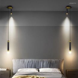 Wall Lamp Nordic LED Rotatable Spotlight Light Creative Gold Black Aluminum Pendant For Bedroom Bedside Reading Lighting