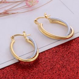 Stud Earrings Two Tones Trendy Gold Color Jewelry For Women Bridal Wedding Party Accessories Gift