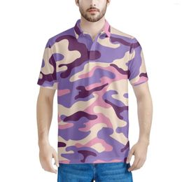Men's Polos Multiple Choices Camouflage Pattern Summer Polo Shirt Short-Sleeved Clothing Holiday Beach Party Attract Girls