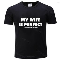 Men's T Shirts T-shirt Men O-neck EnjoytheSpirit Funny My Wife Is Perfect She Bought Me This Shirt Arrive Tee-shirt For