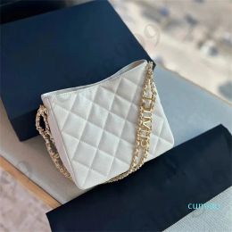 2023-new Womens White Underarm Bags Letter Chain Genuine Leather Calfskin Hardware Mini Shoulder Crossbody Wallets Designer Luxury Handbags Totes 19x16CM