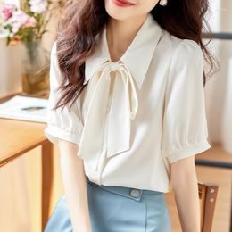 Women's Blouses Diaris Summer Half-sleeve Ribbon Blouse