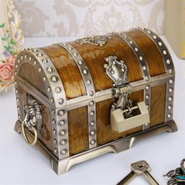 Metal Alloy Treasure Box Chest Jewelry Case Vintage Home Decoration Birthday Gift 20 13 12 8cm Treasure Chest Storage Boxes308i