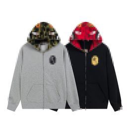 Bathing Ape New Autumn Men's Shark Head Camo Contrast Hooded Sweater Coat Bathing Ape Hooded Jacket