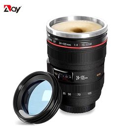 Tumblers Cup Thermal Thermos Water Bottle Camera Lens with Cover Coffee Mug Stainless Steel Vacuum Flasks Tumbler Isotherm Drinkware 230729