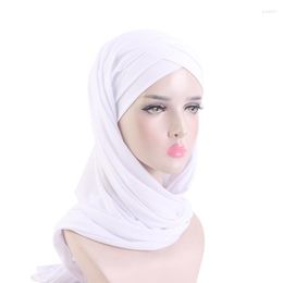 Scarves Instant Hijab Shawl Stitched Inner Bonnet Convinient Headwrap Forehead Cross Muslim Scarf Ready To Wear Turban