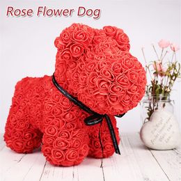Artificial Rose Dog Dolls Plush Doll Doll DOG Rose Flower BoxWedding Decoration Valentine's Day Graduation Gift246A