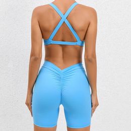 Active Sets Summer Workout Clothes For Women Sport Yoga Set Push Up Gym Womens Outfits Sports Bra Shorts Activewear Woman Lycra