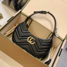 Luxury Designer 2023 Factory direct sales high quality Original Standard 1 Marmont Series New Moon Wave Pattern Single Shoulder Crossbody Underarm Bag