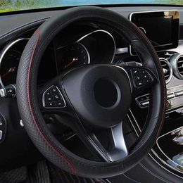 Car Steering Wheel Cover Skidproof Auto Steering- wheel Cover Anti-Slip Universal Embossing Leather Car-styling Fast delivery192E