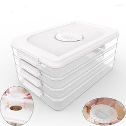 Storage Bottles Refrigerator Fresh-keeping Tray Can Be Stacked Kitchen Food Box DIY Dumpling Mould Two-in-one Container