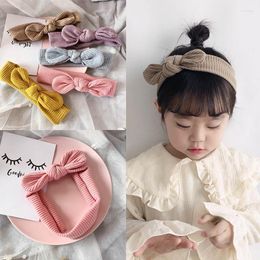 Hair Accessories Korean Fashion Solid Color Bow Head Band Ears Nylon Headbands Baby Girls Headwear Kids