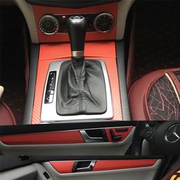 Car-Styling Carbon Fiber Car Interior Center Console Color Change Molding Sticker Decals For Mercedes Benz C Class W204 2007-10252q