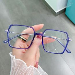 Sunglasses Square Lady Glasses Frame Fashion Women Anti-blue Light Eyewear TR90 Alloy Anti-glare Computer With Accessories