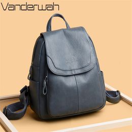 School Bag Large Capacity Backpack Purses High Quality Leather Female Vintage Bag Travel Bagpack Ladies Bookbag Rucksack 230729