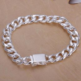 Link Bracelets Noble Men Design Fashion Silver Colour Jewellery High Quality 10MM Solid Chain Women Mens Nice Wedding