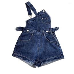 Women's Jeans 2023 Denim Strap Shorts Solid Colour Small Loose Versatile Lovely Asymmetric Group