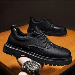 Brand Mens Leather shoes Italian Designer Handmade Casual Shoes Outdoor Tooling Boots New Platform Men shoes Man Footwear