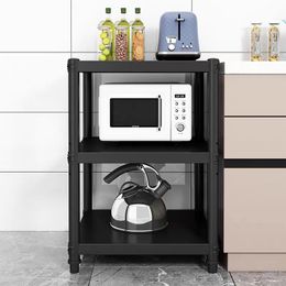 Removable kitchen shelving Floor-to-ceiling multilayer microwave oven Multifunctional storage shelves Three-layer storage shelves